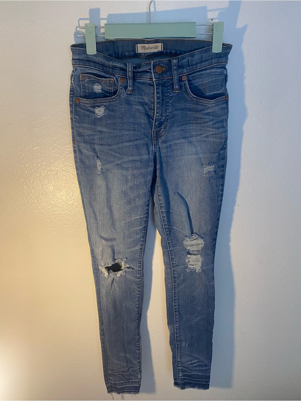 Madewell women’s size 25 high rise skinny ripped jeans